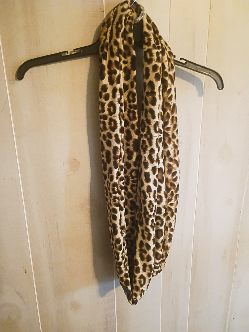 Leopard Print Infinity Scarf - Brown